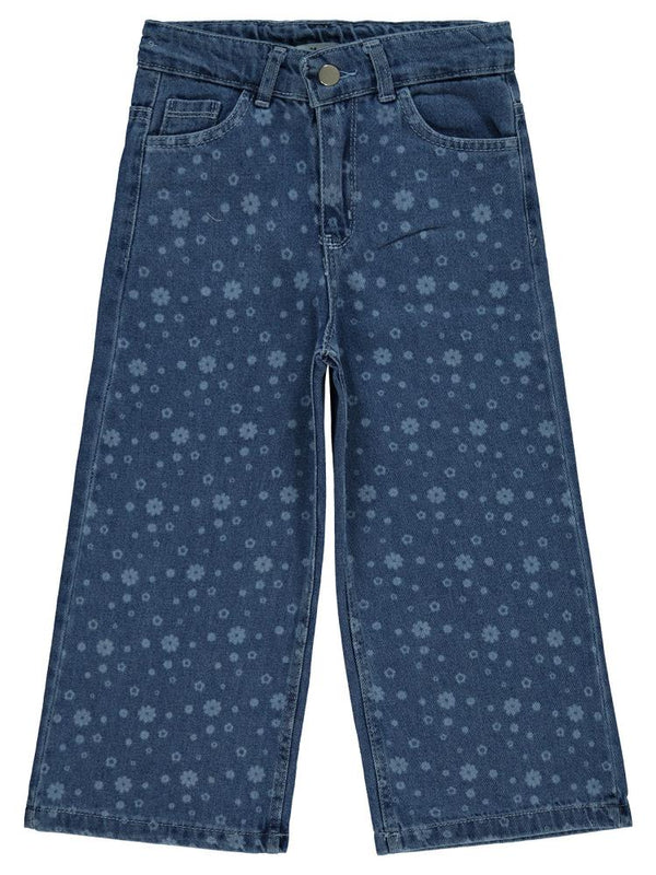Civil Girls Çiçek Baskılı 10-13 Yaş Pantolon - Mavi
