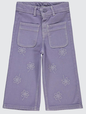 Civil Girls Çiçek Nakışlı 2-5 Yaş Pantolon - Lila