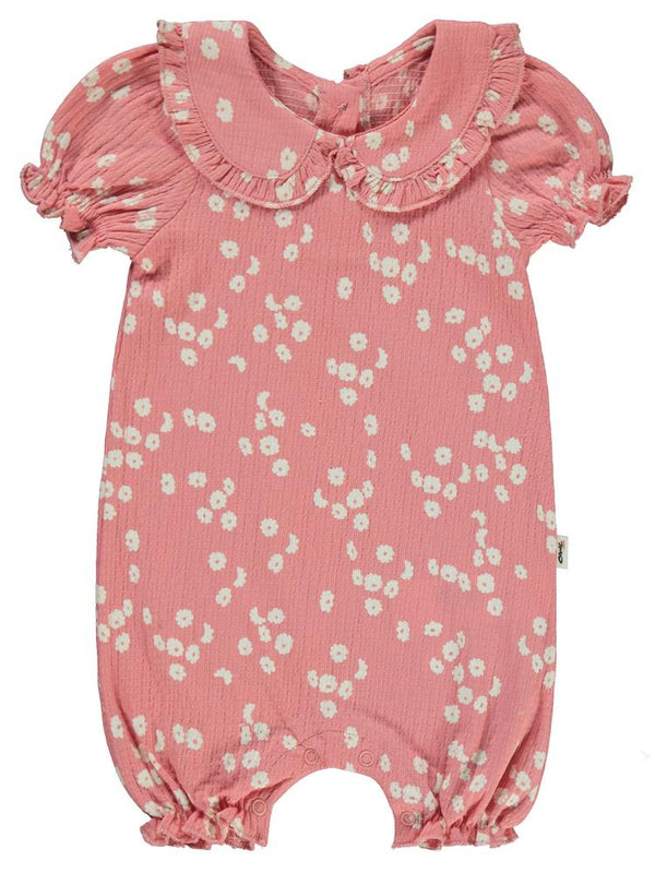 Civil Baby Çiçek Desenli 6-18 Ay Tulum - Pembe