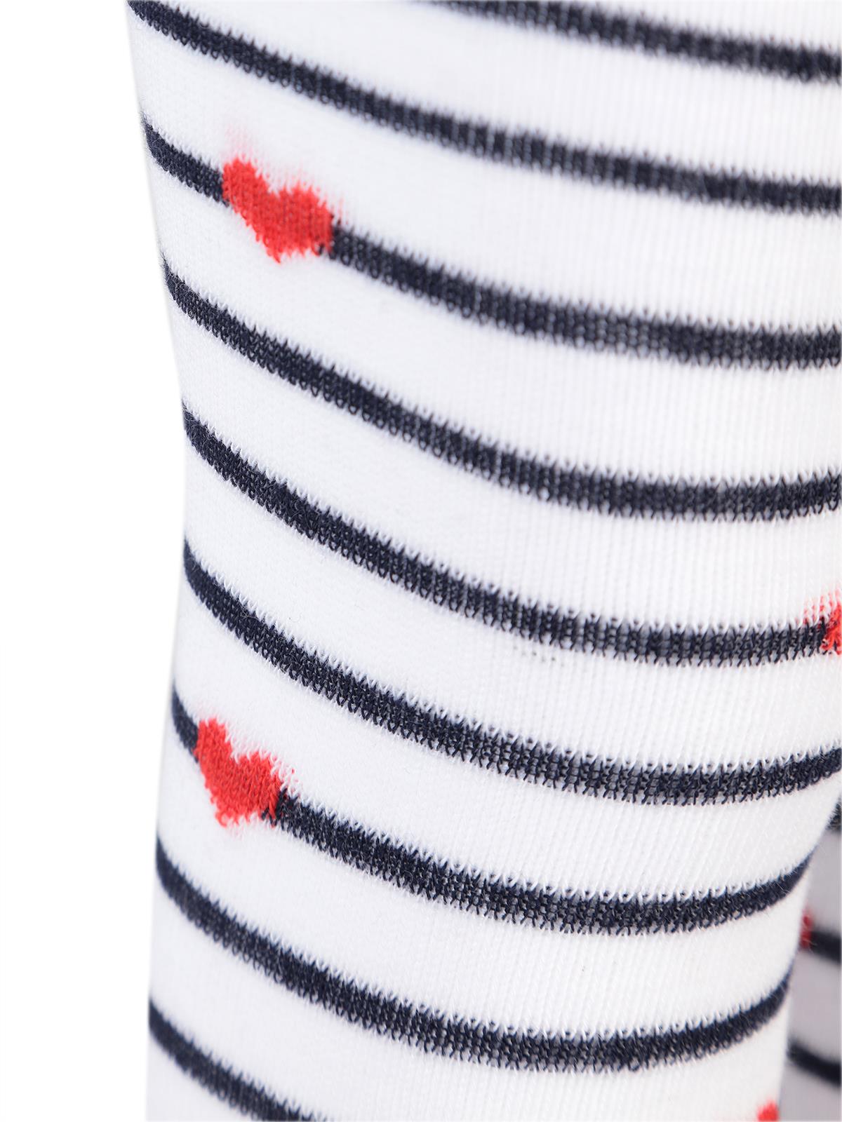 Civil Baby Çizgili Kalpli 6-18 Ay Bebek Kız Külotlu Çorap - Beyaz