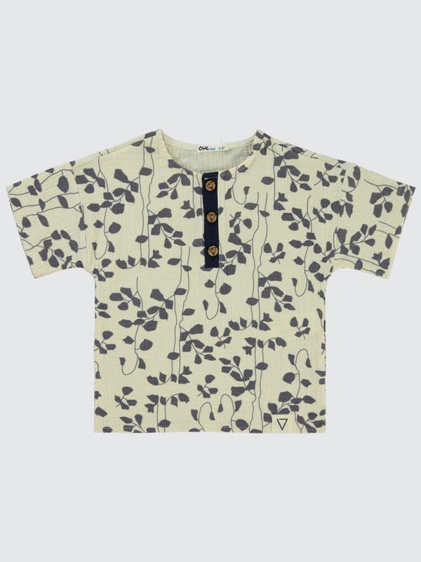 Civil Boys Sarmaşık Desenli 2-5 Yaş Gömlek - Ekru