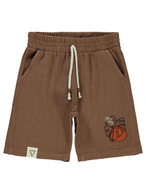 Civil Boys Yaprak Desenli 6-9 Yaş Şort - Kahverengi