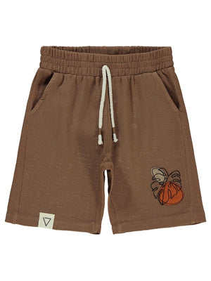 Civil Boys Yaprak Desenli 6-9 Yaş Şort - Kahve