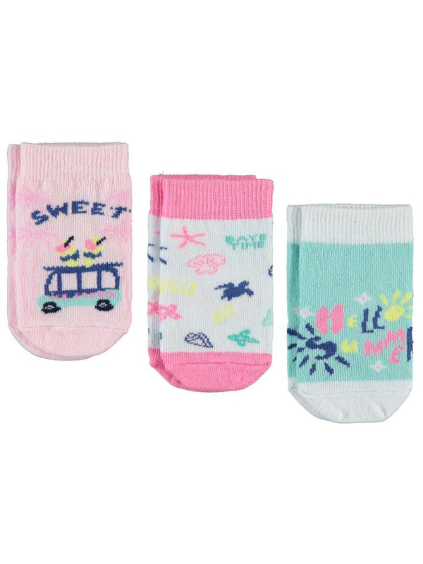 Civil Baby Kız Bebek 3'lü Bebek Çorap Set 6-18 Ay