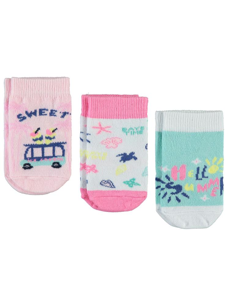 Civil Baby Kız Bebek 3'lü Bebek Çorap Set 6-18 Ay