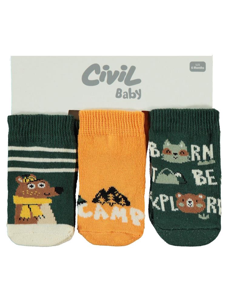 Civil Baby Erkek Bebek 3'lü Çorap Set 6-18 Ay