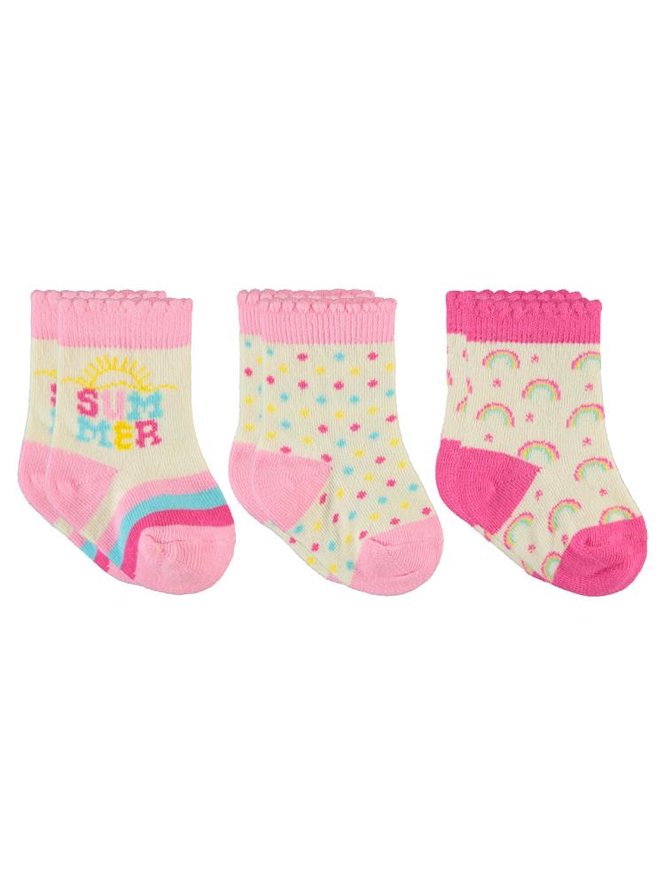 Civil Baby Kız Bebek 3'lü Çorap Set 6-18 Ay