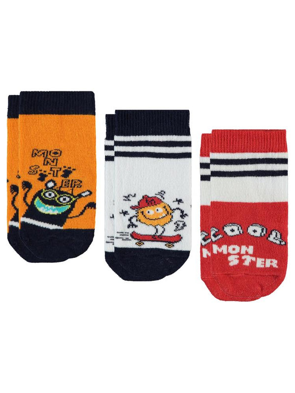 Civil Baby Monster 3'lü 6-18 Ay Bebek Erkek Çorap Set