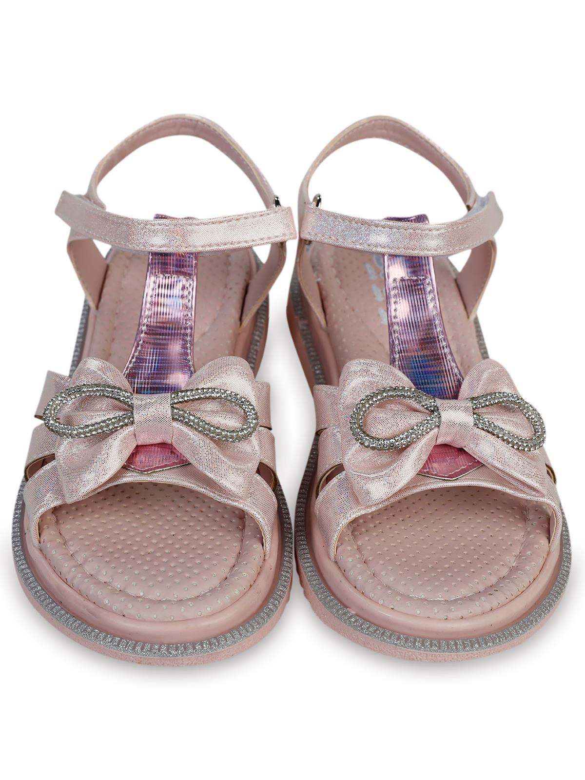 Civil Girls Fiyonklu 31-35 Numara Sandalet - Pudra