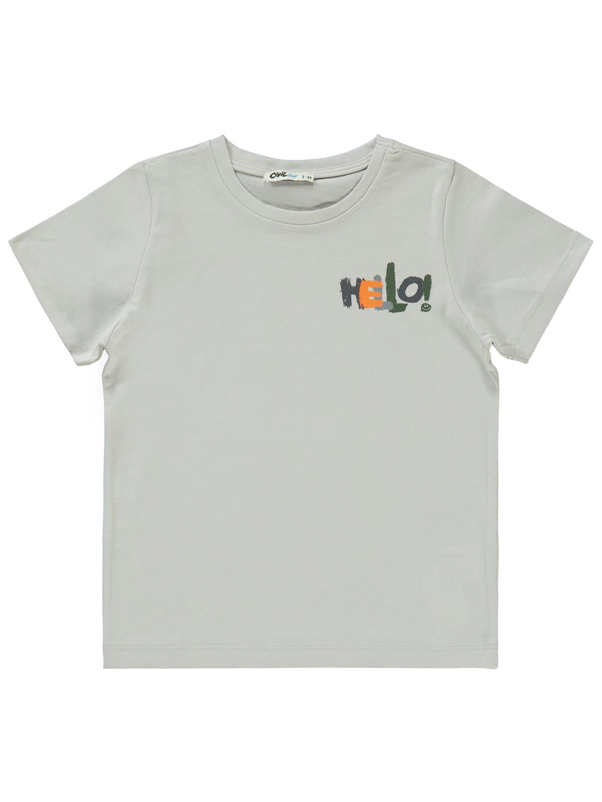 Civil Boys Hello Baskılı 2-5 Yaş Takım - Gri