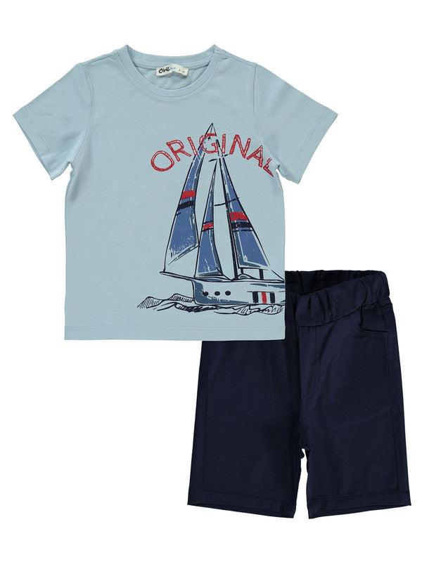 Civil Boys Orıgınal Baskılı 2-5 Yaş Takım - Mavi