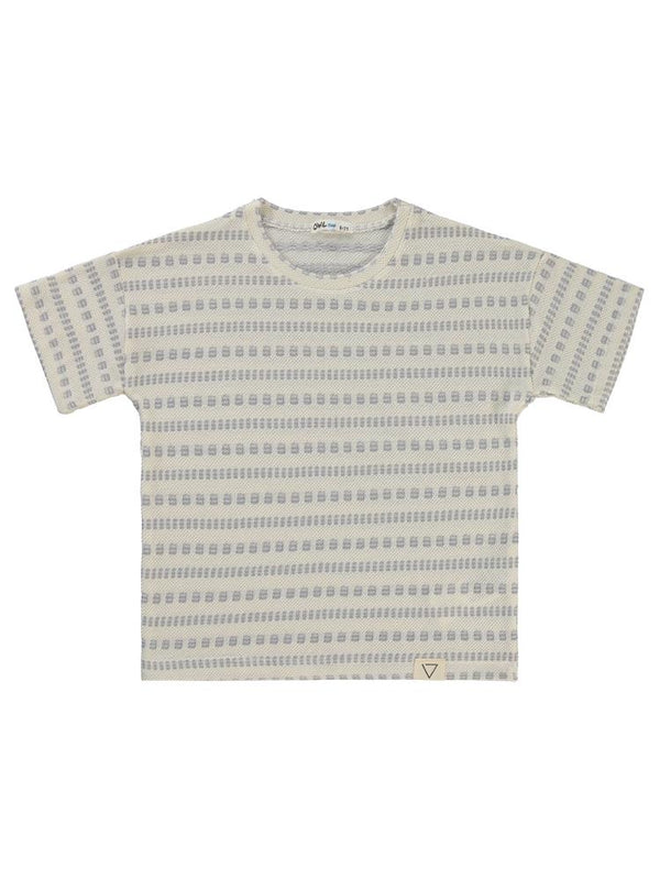 Civil Boys Kendinden Desenli 6-9 Yaş Tişört - Gri