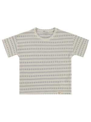 Civil Boys Kendinden Desenli 6-9 Yaş Tişört - Gri