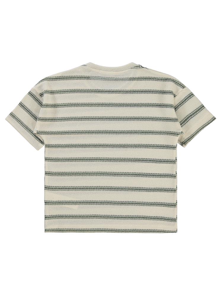 Civil Boys Çizgili 10-13 Yaş Tişört - Haki
