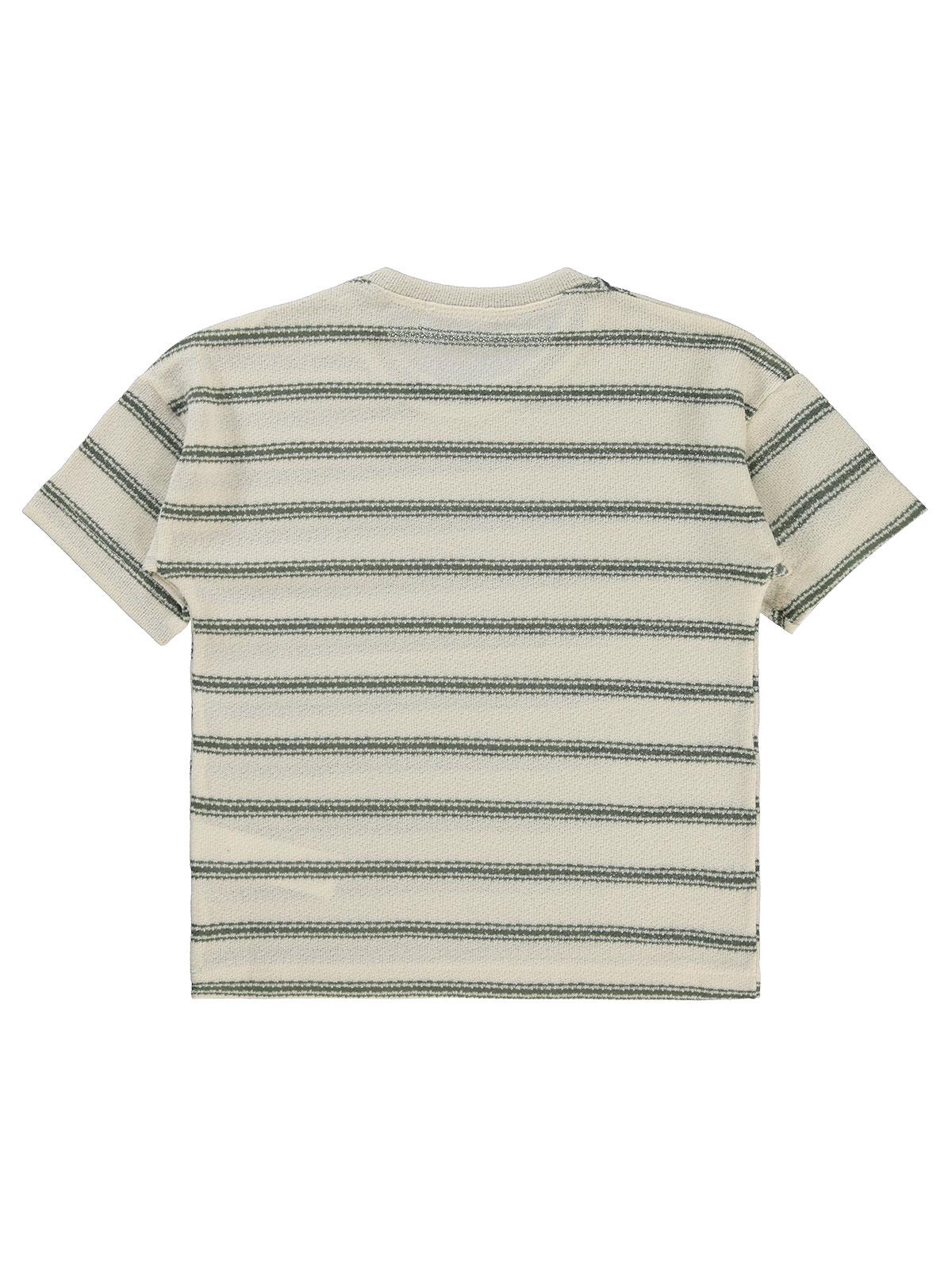 Civil Boys Çizgili 6-9 Yaş Tişört - Haki