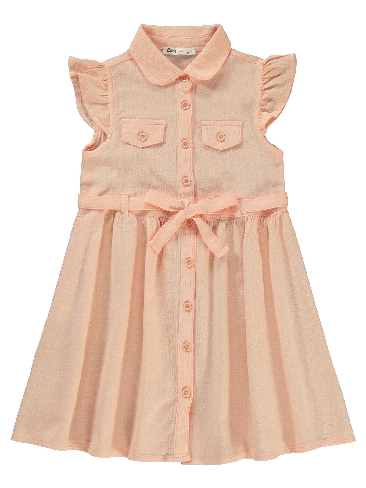 Civil Girls 6-9 Yaş Elbise - Pudra