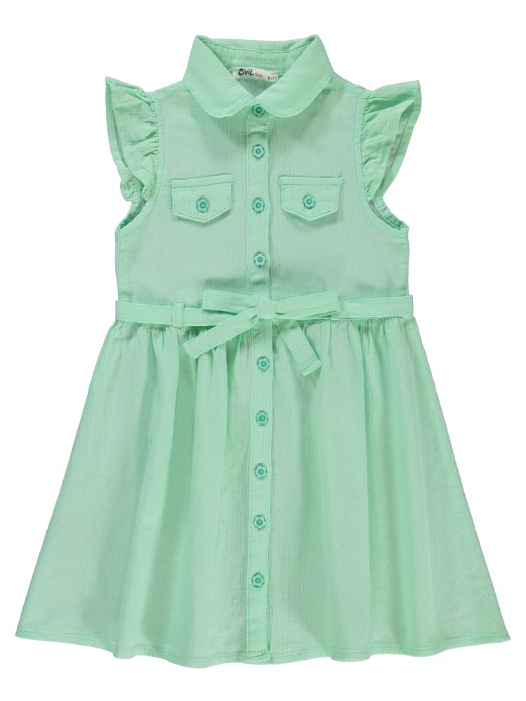 Civil Girls 6-9 Yaş Elbise - Yeşil