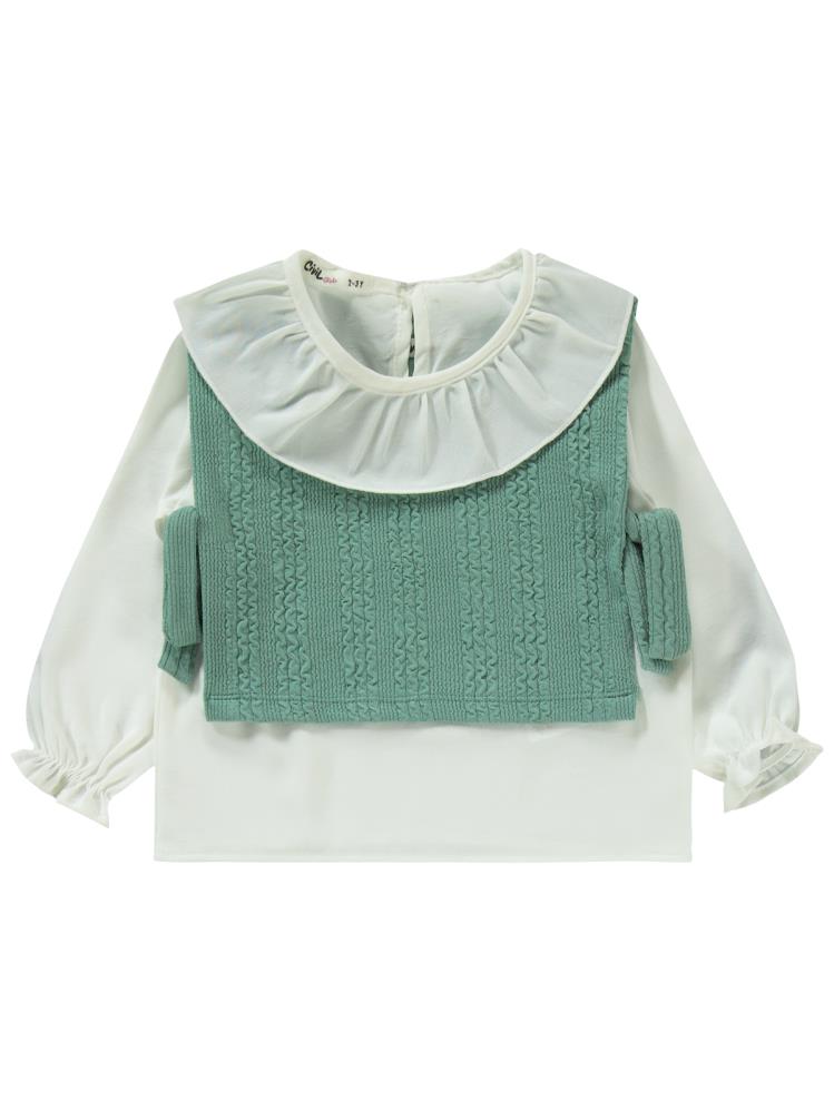 Civil Girls Örgü Desenli  2-5 Yaş Takım - Yeşil