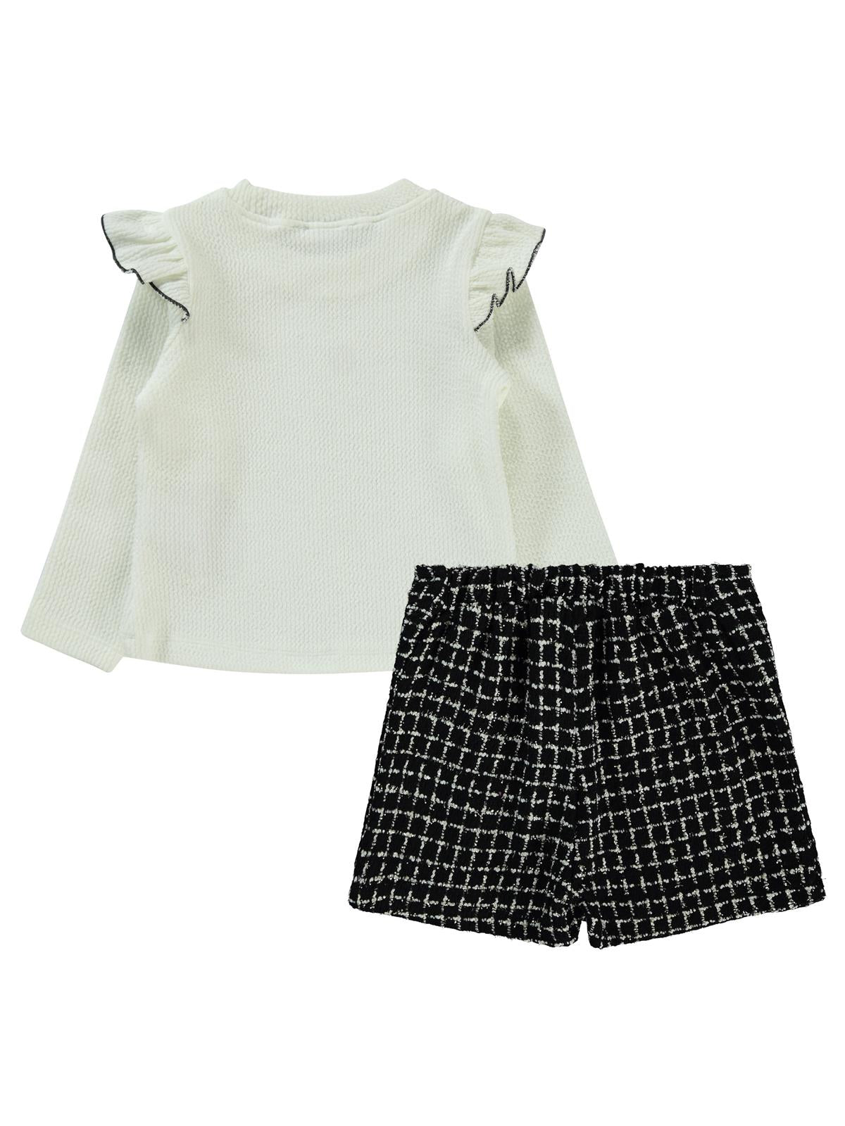 Civil Girls Kolu Fırfırlı 2-5 Yaş Takım - Siyah