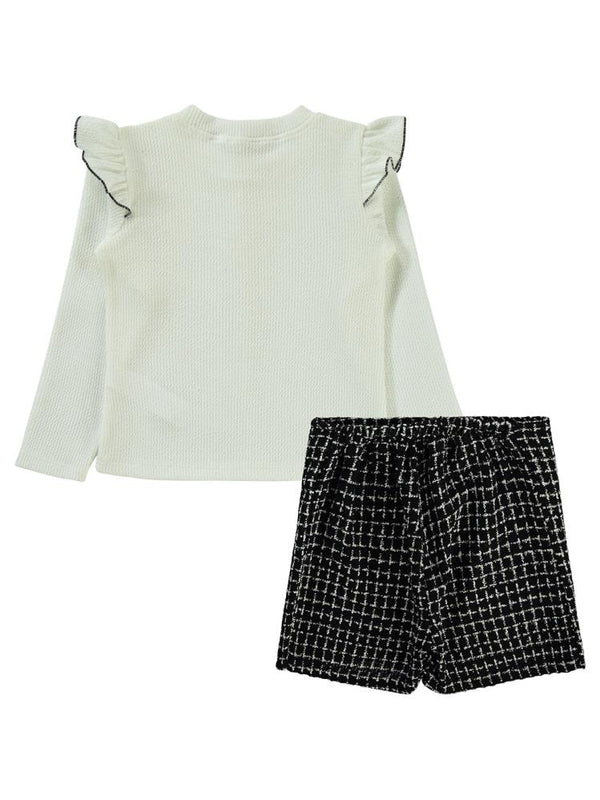 Civil Girls Kolu Fırfırlı  6-9 Yaş Takım - Siyah