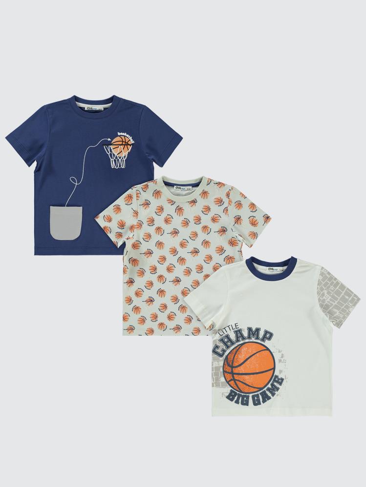 Civil Boys 3'lü Set 2-5 Yaş Tişört