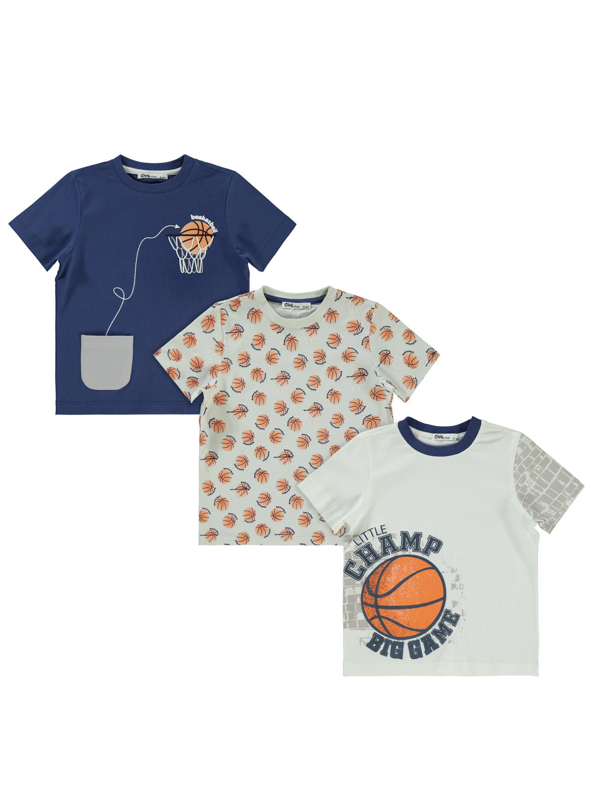 Civil Boys 3'lü Set 2-5 Yaş Tişört