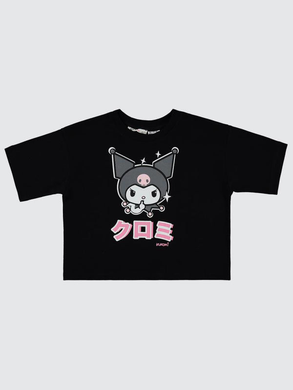 Kuromi 6-9 Yaş Tişört - Siyah
