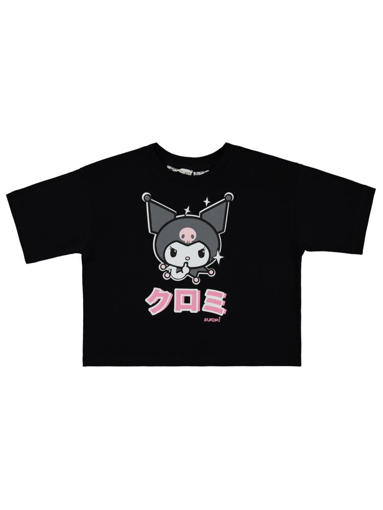 Kuromi 6-9 Yaş Tişört - Siyah