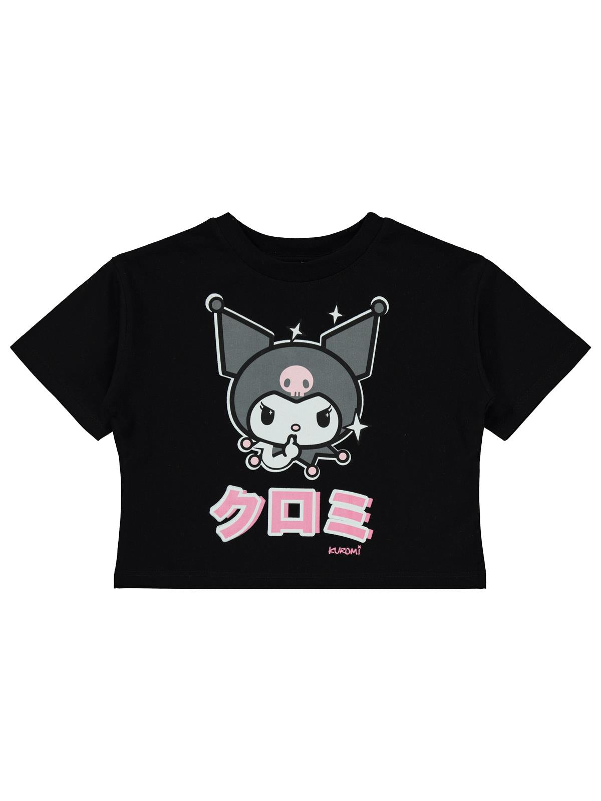 Kuromi 2-5 Yaş Tişört - Siyah