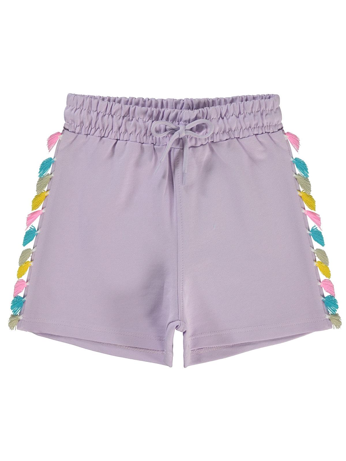Civil Girls Püsküllü 6-9 Yaş Şort - Lila