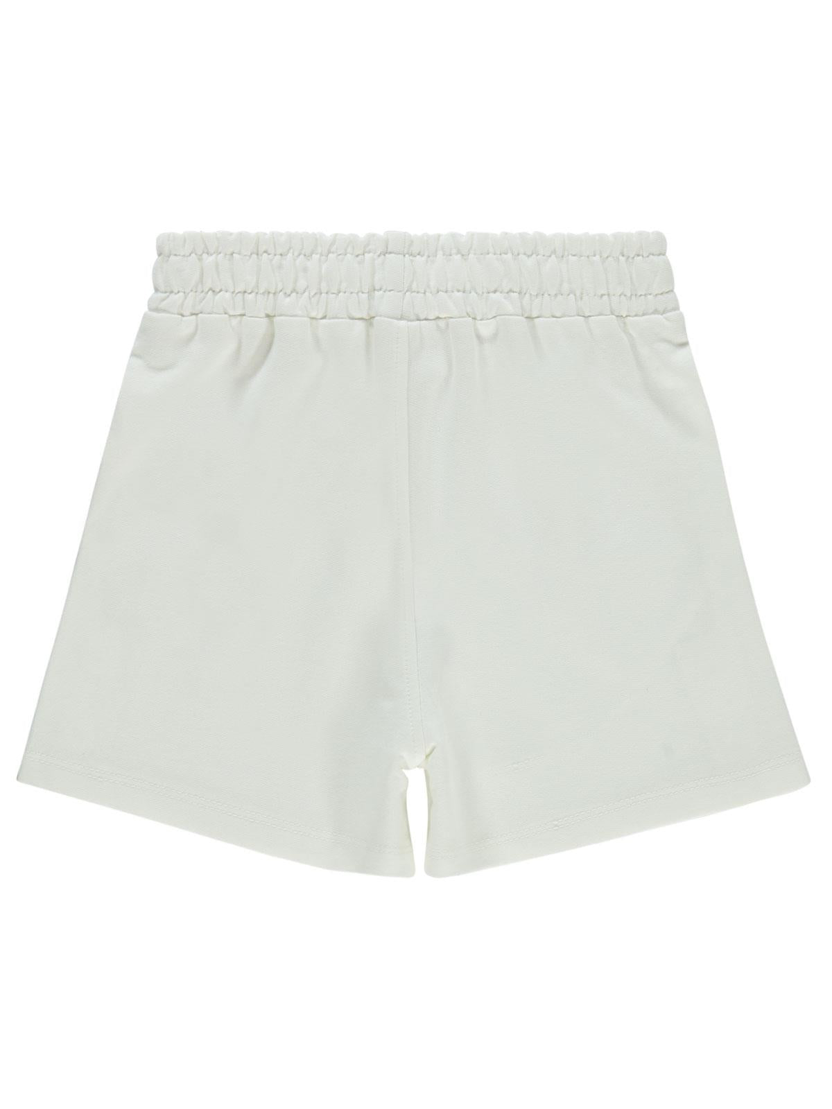 Civil Girls Düğme Detaylı 6-9 Yaş Şort - Ekru