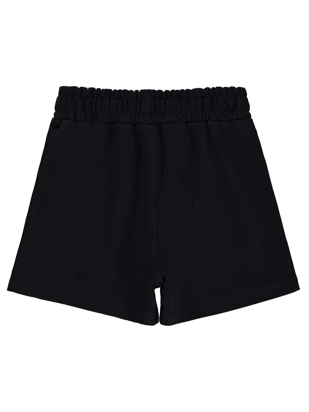 Civil Girls Düğme Detaylı 6-9 Yaş Şort - Siyah