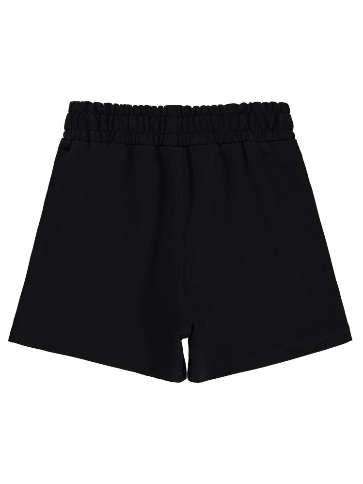 Civil Girls Düğme Detaylı 6-9 Yaş Şort - Siyah