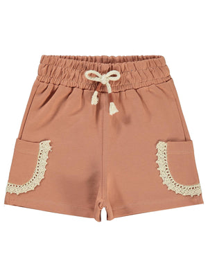 Civil Girls Güpür Detaylı 6-9 Yaş Şort - Turuncu