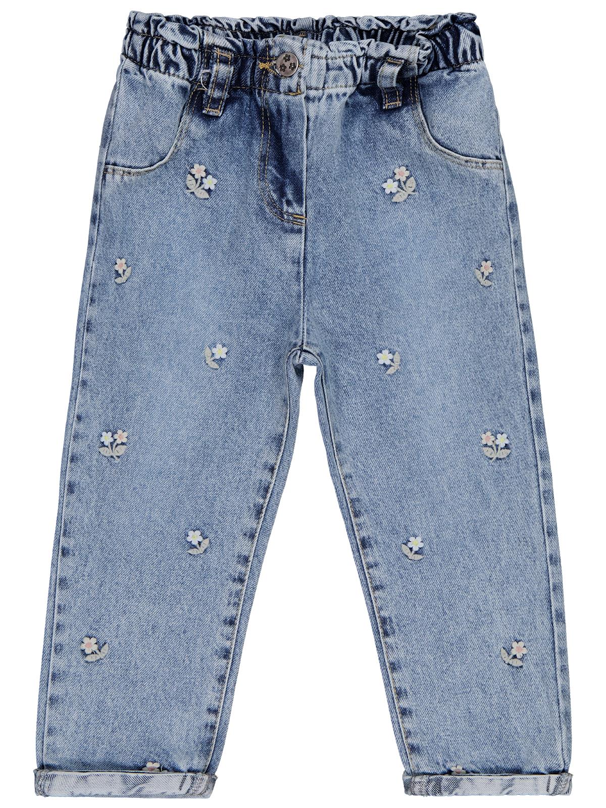 Civil Girls Çiçek Nakışlı 2-5 Yaş Pantolon - Mavi