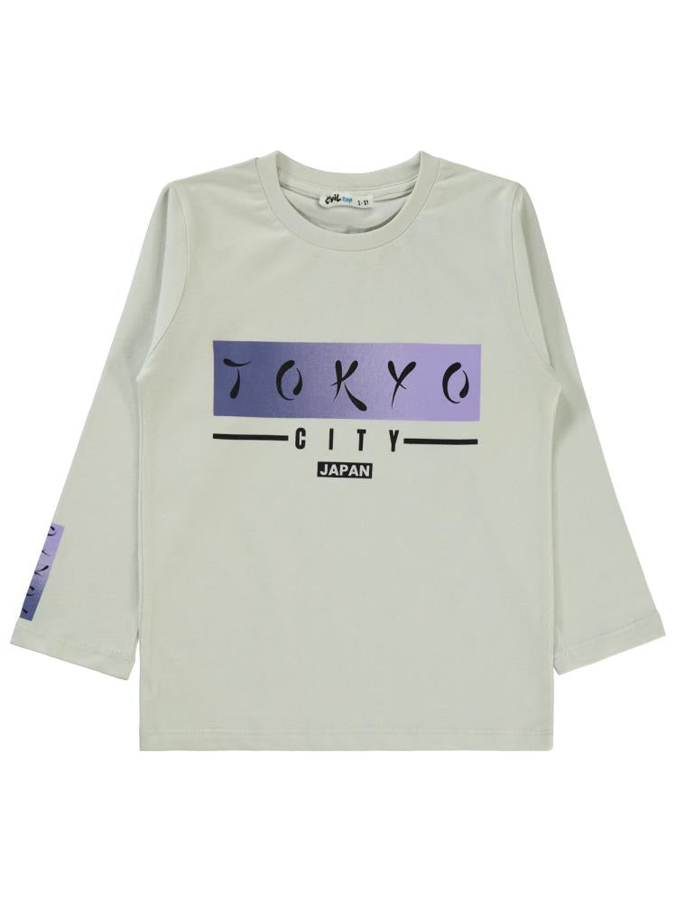 Civil Boys Tokyo Baskılı 2-5 Yaş Yelekli Sweatshirt - Mavi
