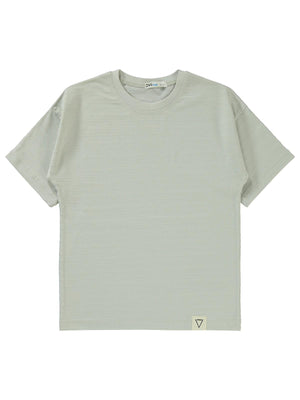 Civil Boys Kendinden Desenli 10-13 Yaş Tişört - Gri