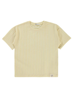 Civil Boys Kendinden Desenli 6-9 Yaş Tişört - Bej