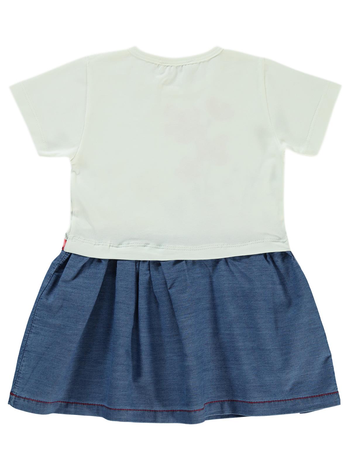 Civil Girls Renkli Çiçek Baskılı 2-5 Yaş Elbise - Ekru