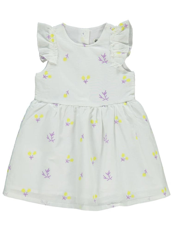 Civil Girls Çiçek Baskılı 2-5 Yaş Elbise - Ekru