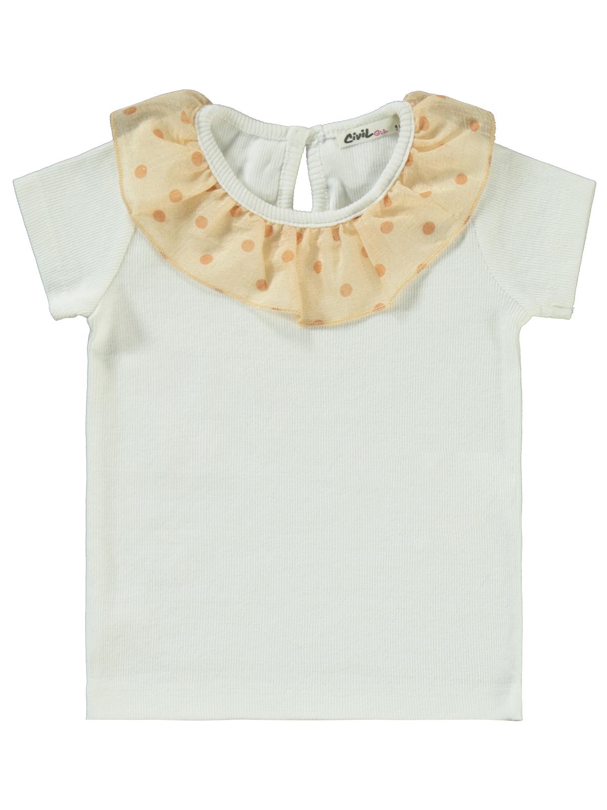 Civil Girls Puan Baskılı 2-5 Yaş Takım - Ekru