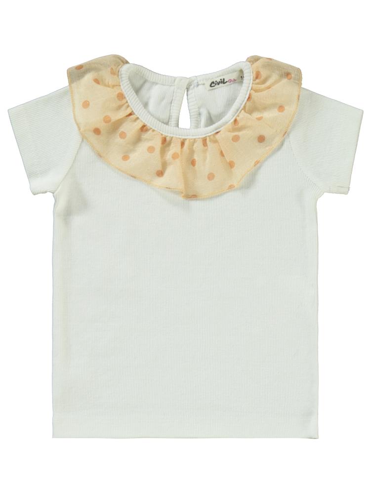 Civil Girls Puan Baskılı 2-5 Yaş Takım - Ekru