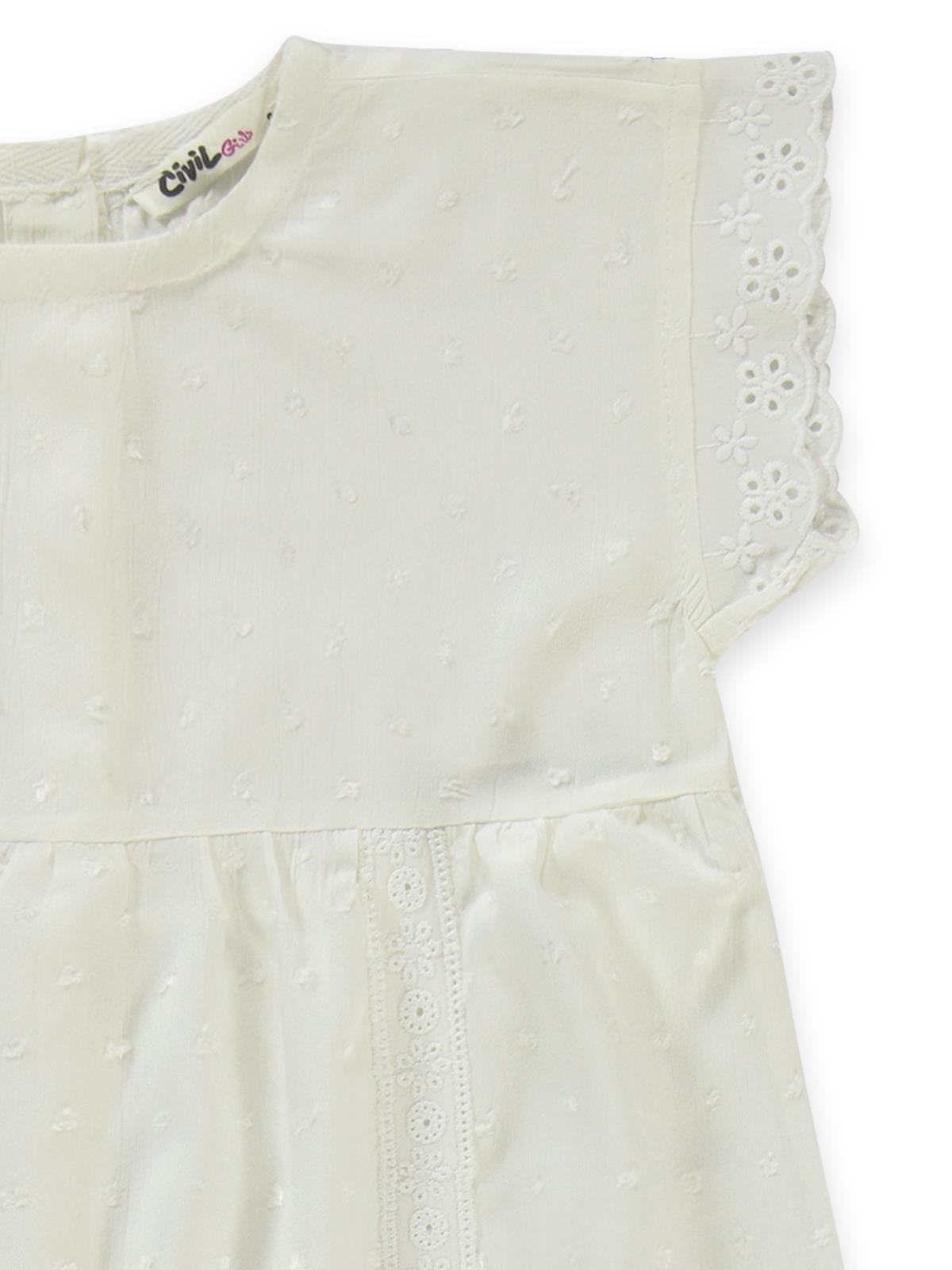 Civil Girls Kolu Dantelli 2-5 Yaş Takım - Ekru