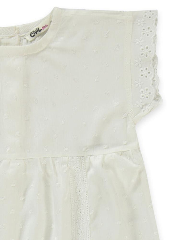 Civil Girls Kolu Dantelli 2-5 Yaş Takım - Ekru