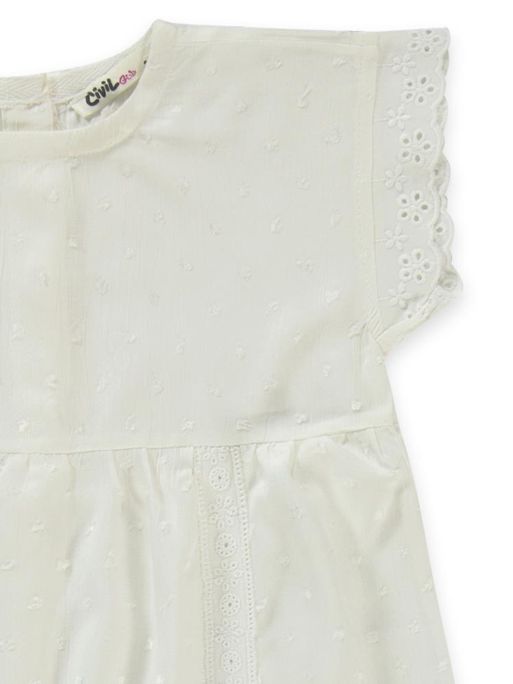 Civil Girls Kolu Dantelli 2-5 Yaş Takım - Ekru