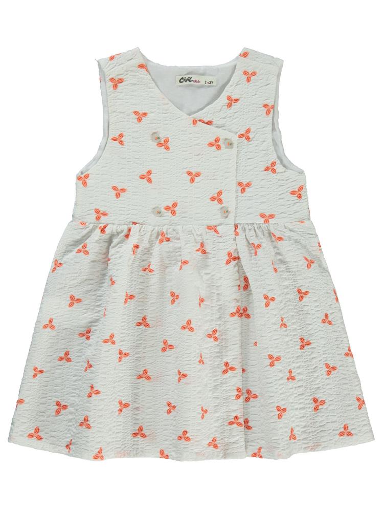 Civil Girls Kuruvaze 2-5 Yaş Elbise - Turuncu