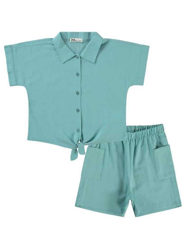 Civil Girls Önü Bağlamalı 6-9 Yaş Takım - Yeşil