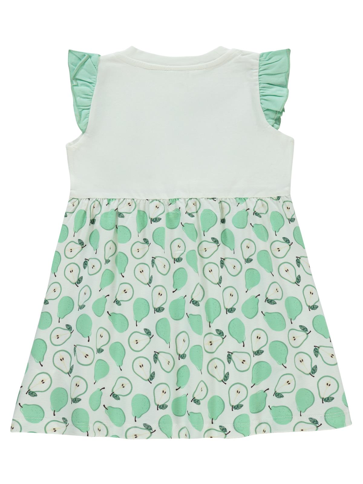 Civil Girls Meyveler Baskılı 2-5 Yaş Elbise - Yeşil
