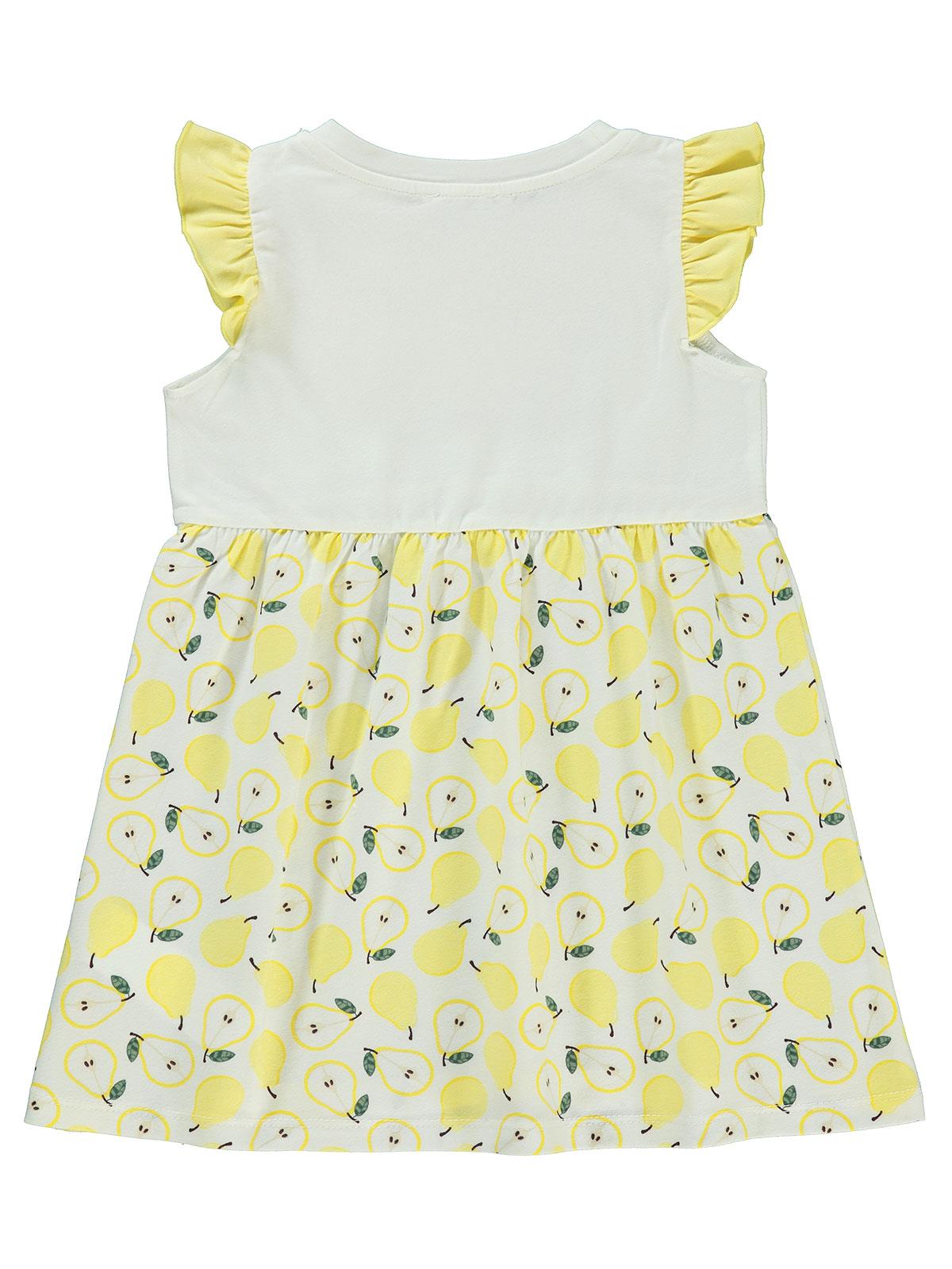 Civil Girls Meyveler Baskılı 2-5 Yaş Elbise - Sarı