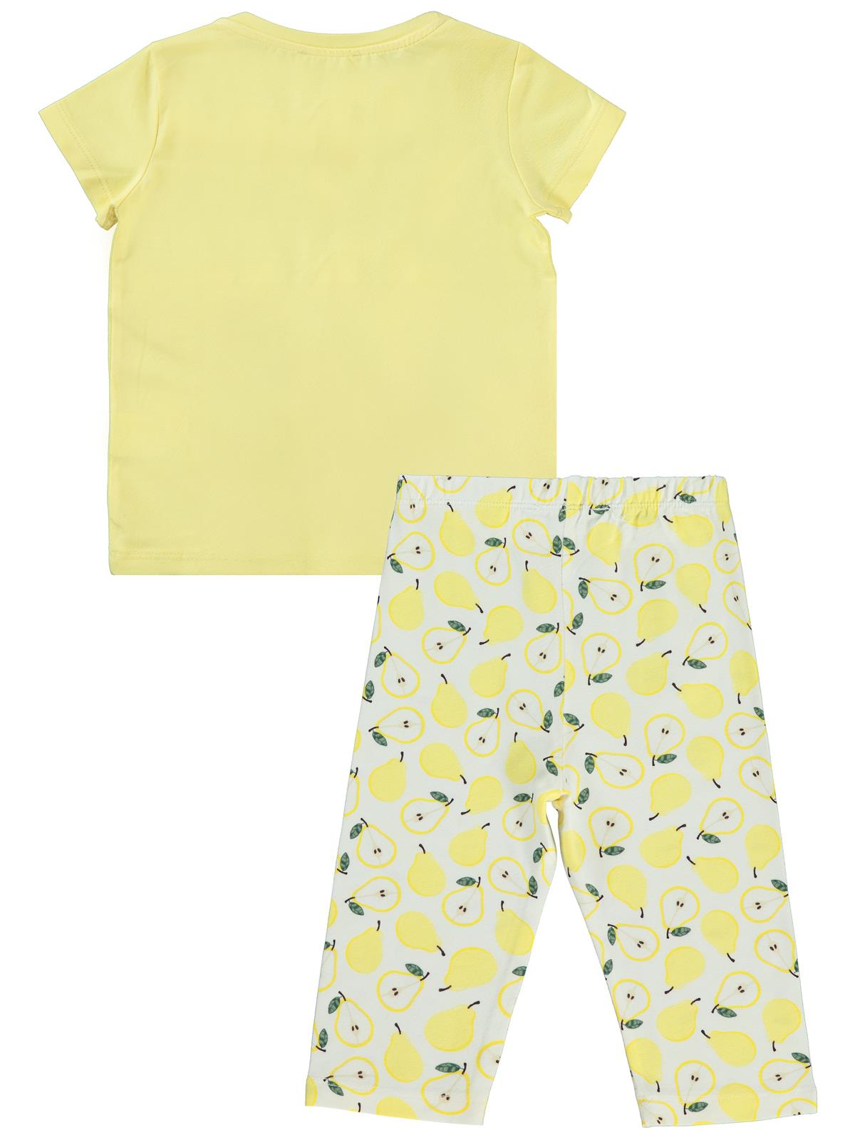 Civil Girls Meyveler Baskılı 2-5 Yaş Takım - Sarı